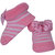 Jyonee Lifestyle pink color flower booties for kids