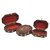 Desi Karigar Wooden Antique Brown Jewellery Box with Brass Work Set Of 3 Size LxBxH-8x5x2.5 Inch