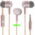 DKM Inc Limited Edition Universal Rose Gold Nylon Perfume Wire In Ear Earphones with Mic for iBall Phones