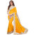 Leeps Prints Yellow Georgette Lace Saree With Blouse