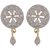 NNITS White and Gold Base Metal Jhumki Earrings for Women (ADER0140190-3)
