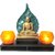 Buddha Leaf on Temple Tray with Yellow Votive