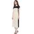 IVES White Georgette Round Neck 3/4th Sleeve Printed Kurti