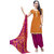 Yuvanika Orange Cotton Printed Unstitched Dress Material