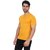 Fashcom Mens Yellow Bodyfit Rib Henley Half Sleeves T-Shirt