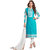 Khushali Presents Chanderi Chudidar Dress Material(Sky Blue,White)