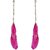 Biyu Party Wear Pink Feather Cubic Zirconia Tassel Gold Plated Earring