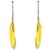 Biyu Party Wear Yellow Feather Cubic Zirconia Tassel Gold Plated Earring