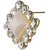 Biyu Designer Square Shape Cubic Zirconia Pearl Gold Plated Zinc Alloy Stud Earring