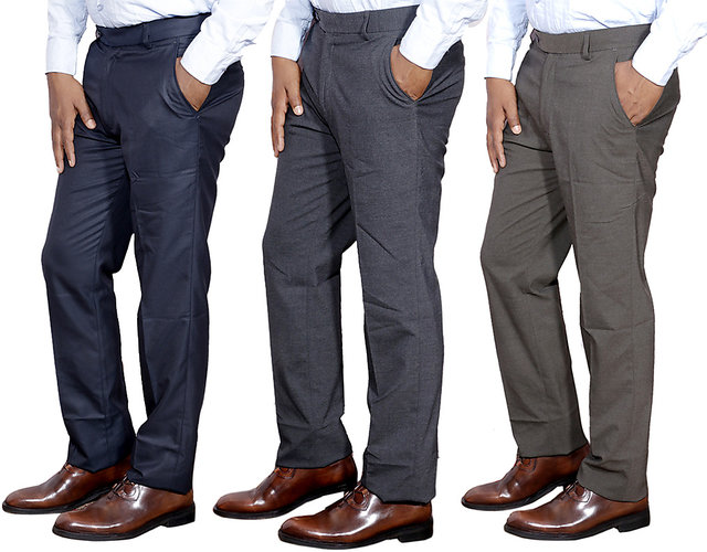 Buy online Combo Pack Of 2 Flat Front Trousers from Bottom Wear for Men by  Mancrew for 1099 at 59 off  2023 Limeroadcom
