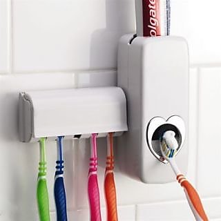 Tooth paste dispencer and tooth brush stand