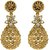 Om Jewells Traditional Ethnic Gold Plated Floral Paisley Dazzling Drop Earrings with Kundan Stones ER1000035