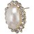 9blings Designer Oval Shape Cubic Zirconia Pearl Gold Plated Zinc Alloy Stud Earring