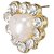 9blings Antique Design Pearl Cubic Zirconia Gold Plated Zinc Alloy Stud Earring