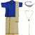 Preethi Dresses Blue and Beige Silk Dhoti and Shirt combo with Chain, Bracelet, Angavastra