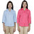 IndiWeaves Women's 2 Solid Cotton Shirts Combo (Pack of 2 Shirts)