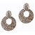 Urthn Alloy Silver Contemporary Chandbali Earrings - 1306641