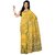 Fabdeal Daily Wear Yellow Floral Print Cotton Saree/Sari