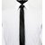 Plain Black Satin Slim Tie