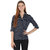 Smart and Glam Shirt for Women 3/4 Sleevs Dark Blue with small white Polka Dot XS