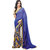 SuratTex Blue Georgette Printed Saree With Blouse