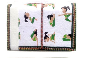 Gift Hand Made Paper Yoga Printed Girl White Elegant Diary Blank Diaries