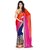 Aaina Orange With Pink Chiffon Embroidered Saree With Blouse    (FL-2DWork)