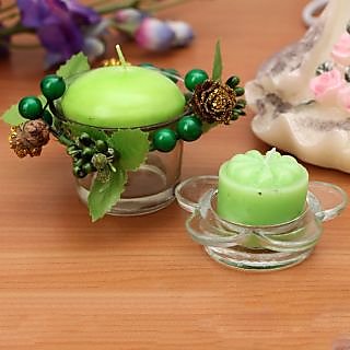 Terro Art Apple Flavaur Candles With Holders Set Of 8Pcs Td-1918