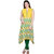 Mytri Yellow Cambric A-Line Embroidered Long Kurta