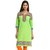 Mytri Green Cambric Straight Embroidered Long Kurta