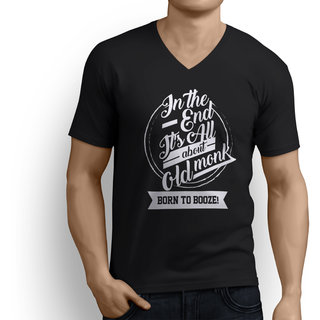 Buy All about Old Monk V-neck T-shirt 