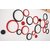 Wall Sticker 3D 10 Black Red Circle (Medium) Acrylic Sticker (WWAC011)