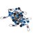 Imported 20pcs Space Beans Fishing Line to Hook Swivels Shank Clip Connector Blue S