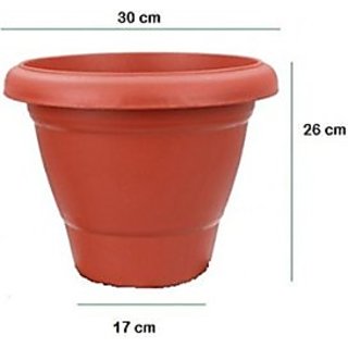 Buy size 14 inch 4 Pots - Terracotta Color Plastic Planter ...