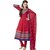 Rida Fashions Red Designer Semi Stitched Anarkali Suit