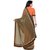 Melluha New Designer Olive Color Party Festive Wear Half N Half Georgette Saree With Blouse Piece