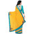 Melluha New Designer Yellow and Cyan Color Party Festive Wear Half N Half Crape Saree With Blouse Piece