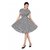 FashionBea Black Stripe Printed Short Crepe Dress