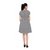 FashionBea Black Stripe Printed Short Crepe Dress