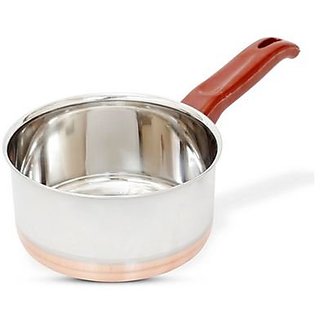 Hazel Sauce Pan Copper Bottom - Ex Large S12 Steel Vessel With Copper Bottom Plate Handle Pans