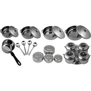 Stainless Steel Kitchen Set Toy India 21pcs stainless steel donga set