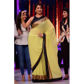 Bollywood Sarees Madhuri Dixit Yellow Saree At Jhalak Dikhla Jaa By Vamika At Best Prices Shopclues Online Shopping Store Judges madhuri dixit, karan johar and remo d'souza, along with the celebrity contestants, were spotted at the first look launch.