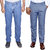 IndistarMen's Regular Fit Denim Jeans with Rayon Formal Trouser Combo Pack Of -2