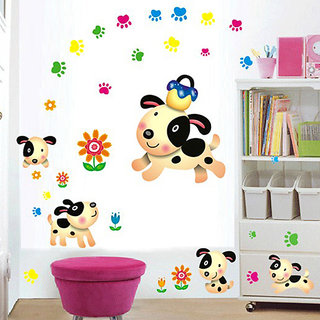 Wall Dreams Cute Chubby Puppy Dogs Dalmation Wall Stickers (60cmX45cm)