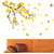 Wall Dreams Dashing Bright Yellow Flowers In Full Bloom From Tree Branch With Butterflies Flying Around Wall Stickers (50cmX70cm)
