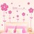 Wall Dreams Pink Daffodil Flowers On Plants With A Love Phrase  Wall Stickers (60cmX45cm)