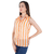 Cattleya Sleeveless Full Front Open Stripes Top in Orange