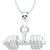 Vk Jewels Sultan Collection Sports N Fitness Barbell Dumbell  Alloy Pendant With Chain For Men  Boys - P2162R Vkp2163R