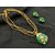Green Gold Plated Pendent Necklace Set For Women