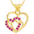 Vk Jewels Three Heart Valentine Gold Plated Pendant  - P1817G Vkp1817G